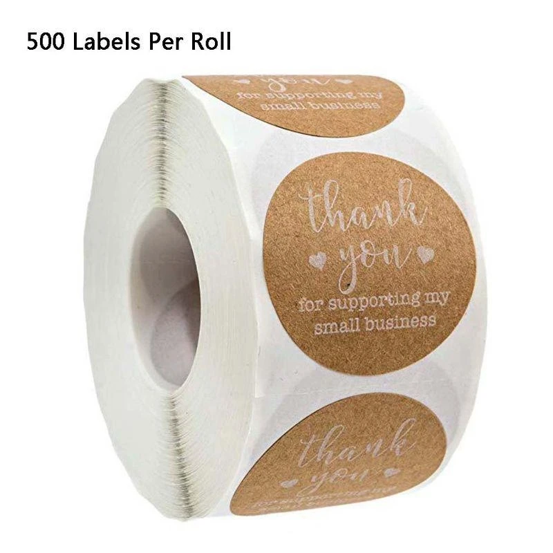 

500pcs Thank You for Supporting My Business Kraft Stickers Seal Label Scrapbooking Decoration Handmade