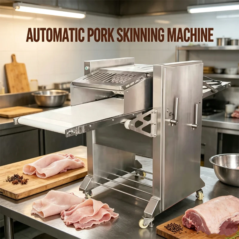 Pork Rind Meat Skinner Slicer Pig Beef Peeling Machine Fat Remover Slice Peel Remove Peeler Machine