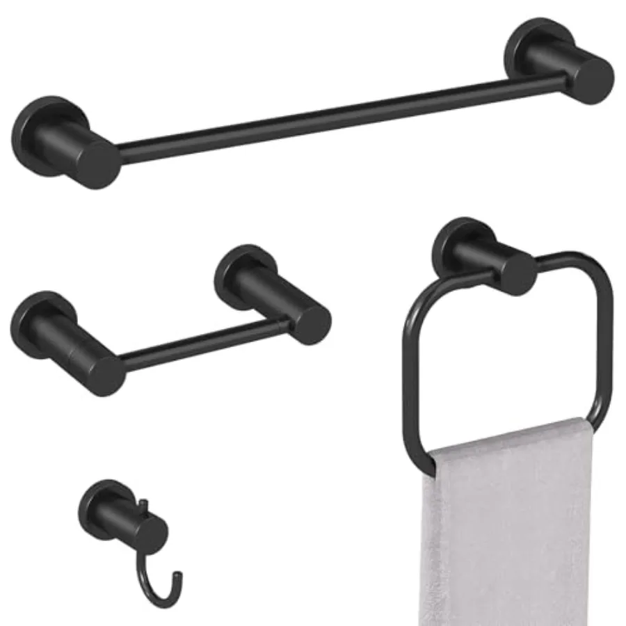 

4-Pieces Bathroom Hardware Set Stainless Steel Towel Bar Set Towel Racks for Bathroom Wall Mounted