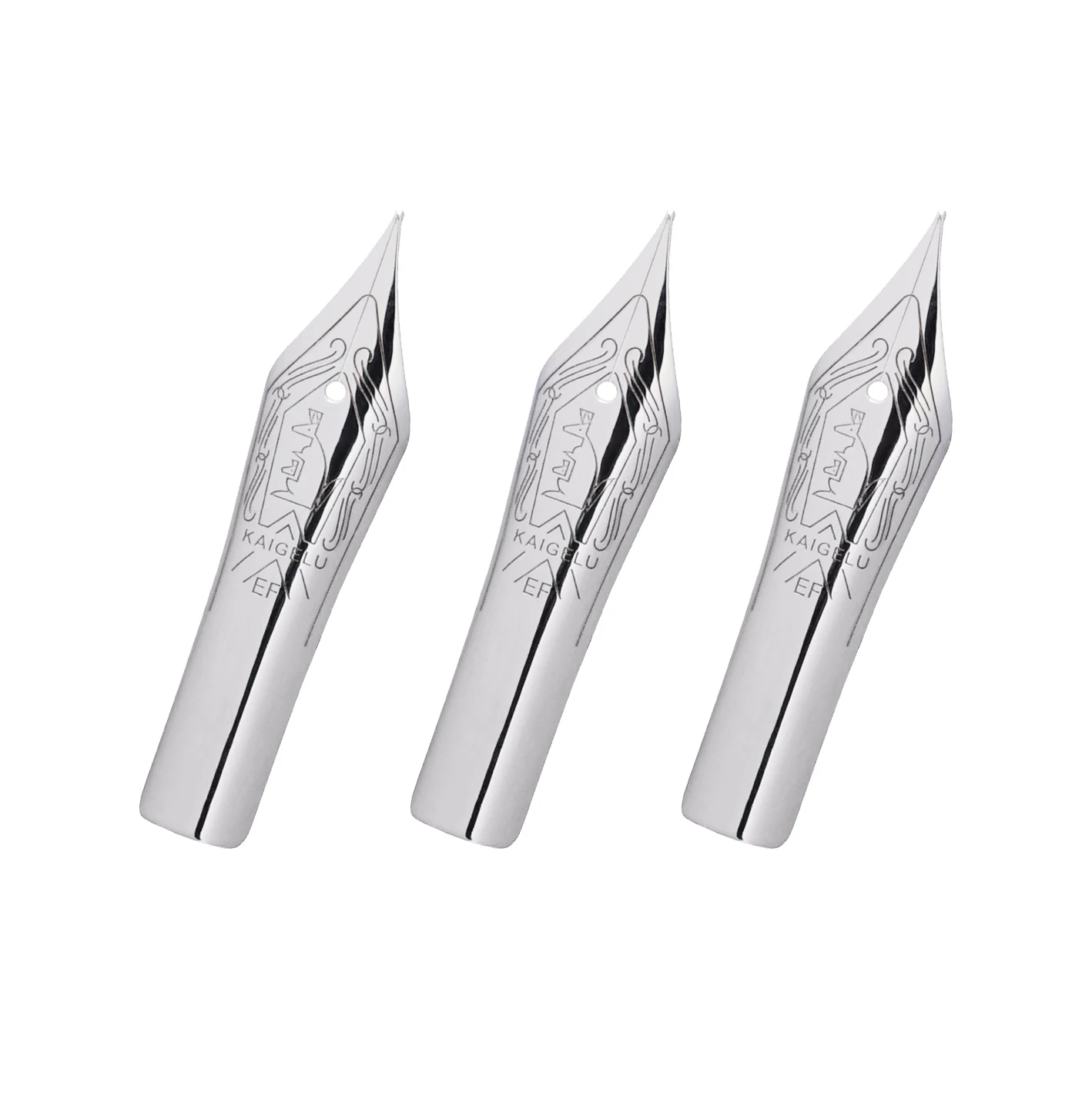 3PCS Original Kaigelu Fountain Pen Nibs #6 Nib Silver EF/F/M Size Compatible with Jinhao 100, 450, Yongsheng 699, Majohn T1, C1