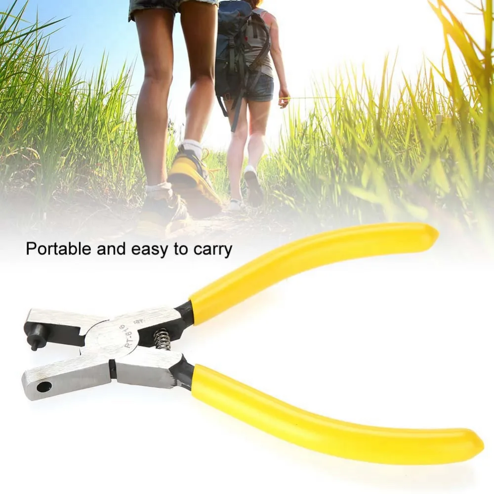 Professional Yellow Handle Hole Punch Plier 2mm Round Hole Handheld Belt Hole Punch Hole Puncher DIY Crafts