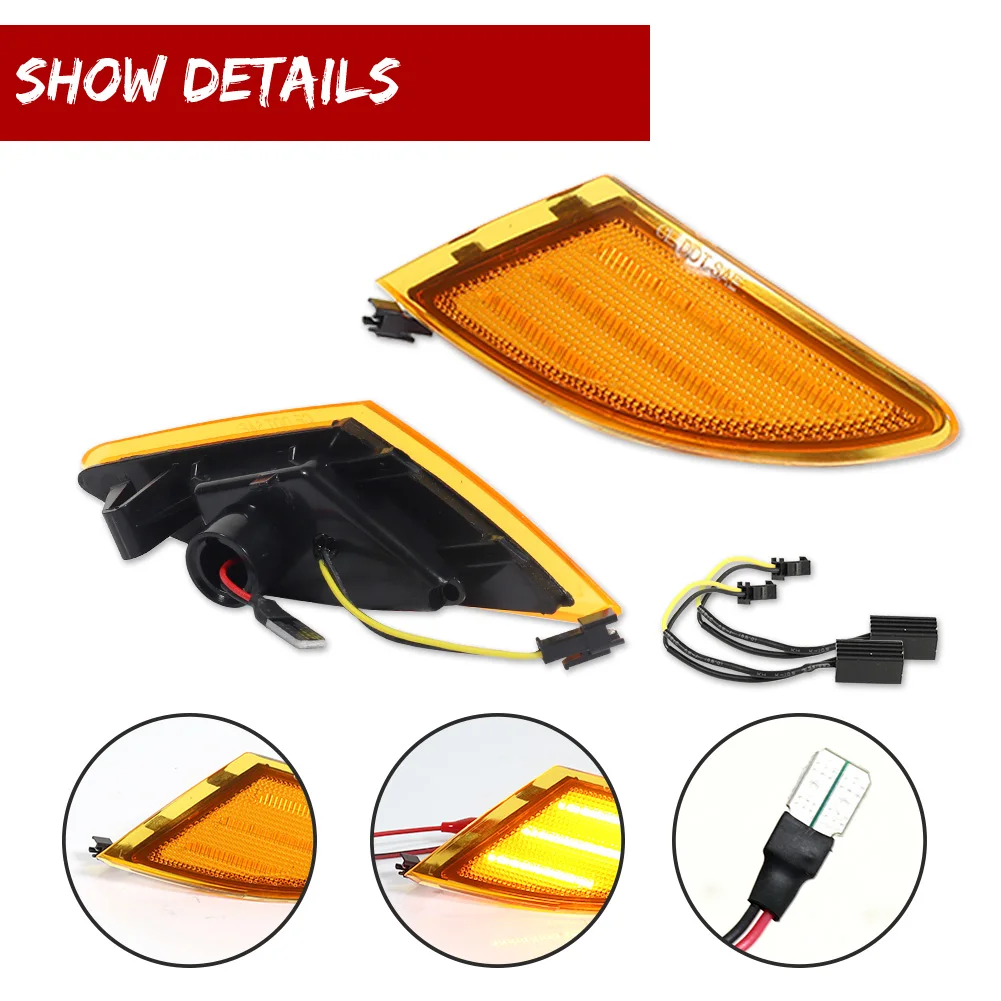 2 clignotants latéraux de pare-chocs avant LED, pour Mercedes Benz classe R W251 R320 R350 R500 R63 AMG 2006 – 2010