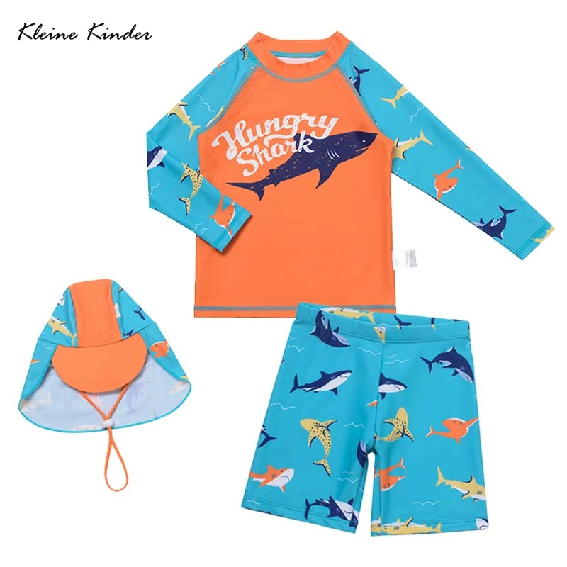 Boys Swimwear Anti UV Kids Swimwear for Boys Long Sleeve Shark Children Swimming Bathing Suit Rash Guard Seaside Beach Clothes