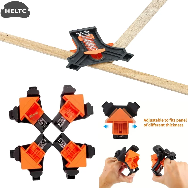 

1/4pcs 90 Degree Corner Clamps For Woodworking, Fast Adjustable Quick Spring Loaded Woodworking Clamps,Cabinets,Photo Framing