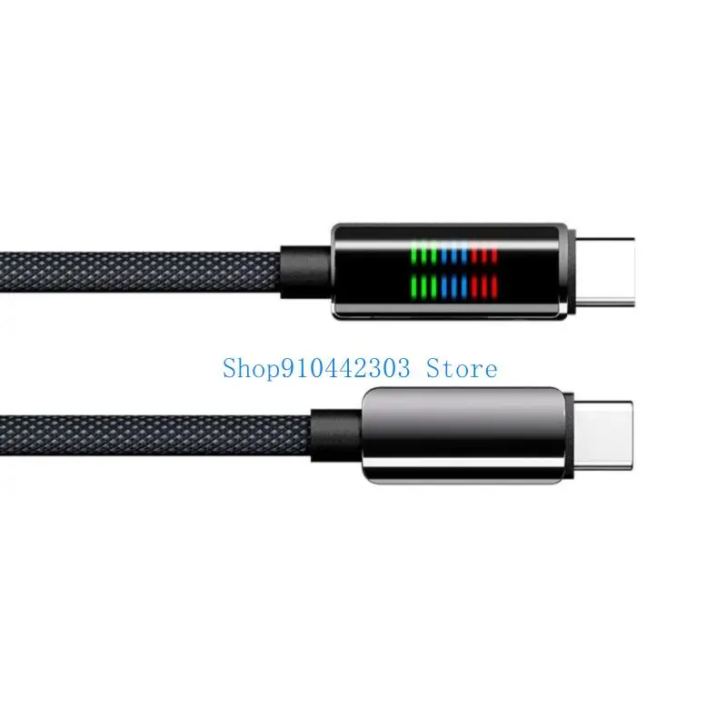 L4MD Zinklegierung abgeschirmt 240W PD Ladungskabel Line Double USB C Port Intelligente LED -Leistungsüberwachung geflochtene – Detail 8