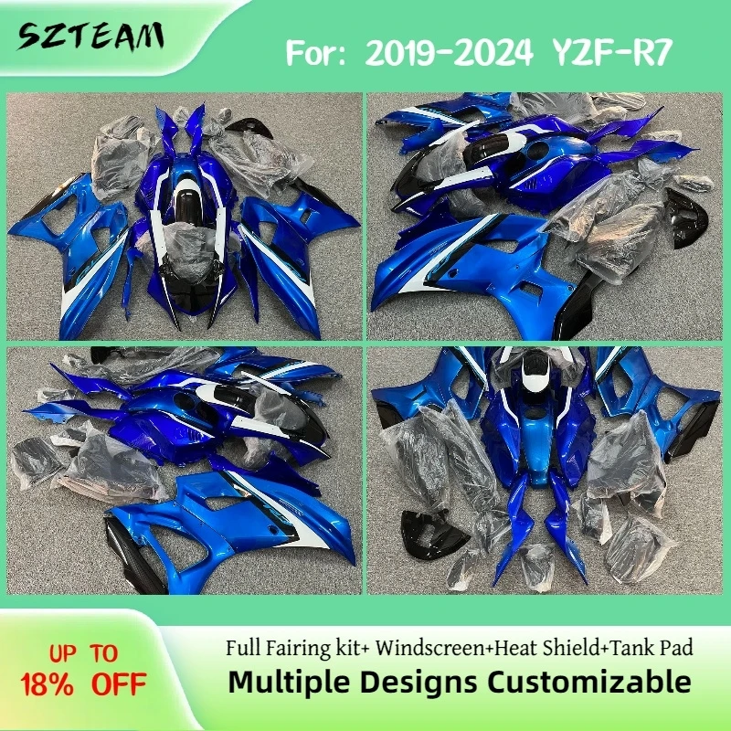 

For YAMAHA R7 2019-2024 Blue Injection Fairing Kit YZF R7 19-24 OEM Style Aftermarket Motorcycle Body Set Fairings Pro