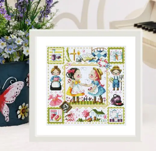 Top Cross Stitch Kits, Counted, Anne of Green Gables, Little Girl and Boy, Beauty, SO