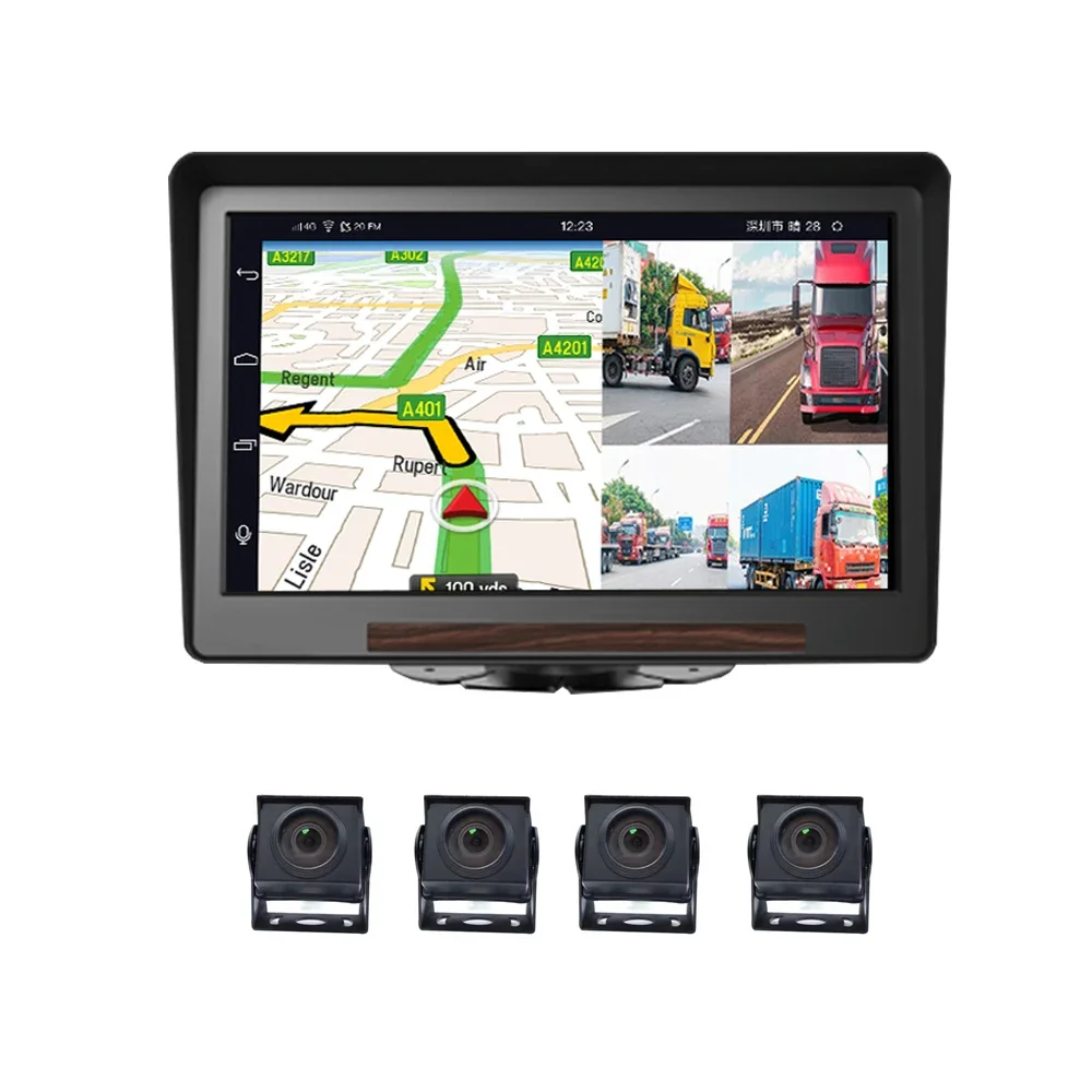 4g truck dvr with DMS, ADAS 4 cams record fit the cmsv6 platform for gps fleet management car black box RS232 & 485