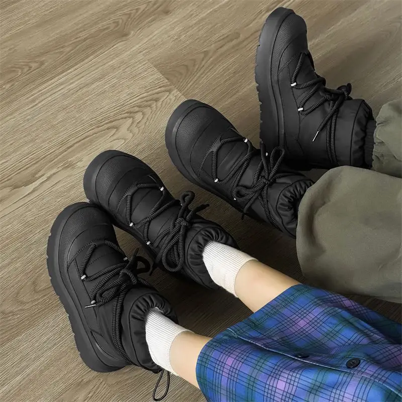 مصمم جديد الرجال أحذية الثلوج الشتاء عالية أعلى حذاء من الجلد في الهواء الطلق عدم الانزلاق مقاوم للماء أحذية قطنية غير رسمية أفخم أحذية العمل الدافئة