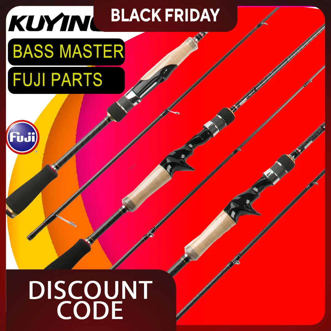 KUYING-CONQUEROR Bass Master Fishing Lure Rod، 6.6-6.9 قدم، M، ML Fast Action، طُعم صب دوار من الكربون FUJI، محيط مائي ملح