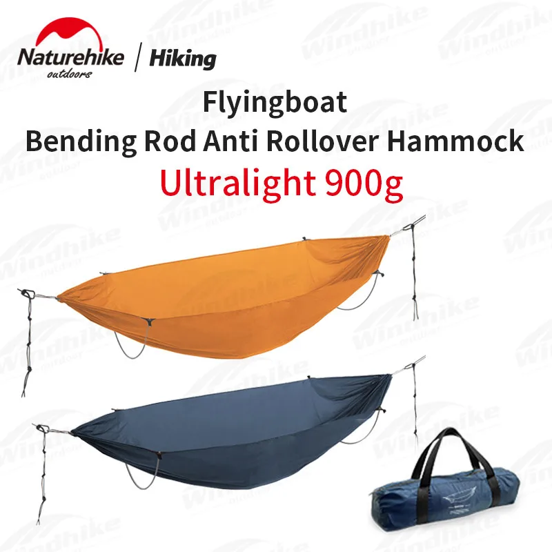 

Naturehike FLYING BOAT Hammock 900g Ultralight 2 Person Double 70D Nylon Swing Anti-Rollover 7075 Aluminum Alloy Pole Bear 200kg