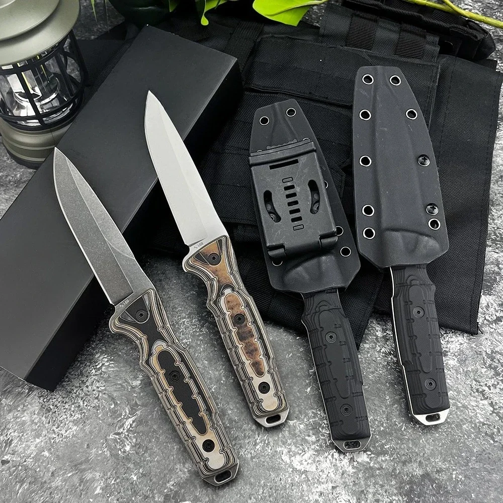 Outdoor Picnic Fixed Blade Knife- 168 Portable Forest  Adventure Rescue Utility BBQ Climb Cutting Fishing Tool with Kydex Sheath