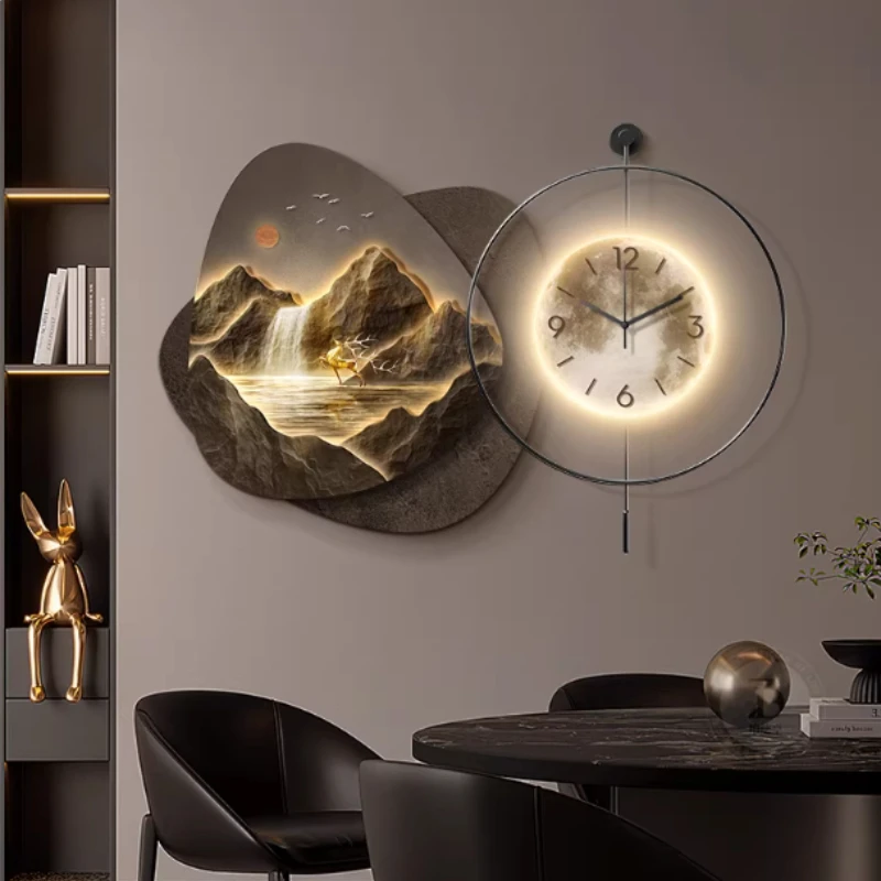 

Silent Luxury Wall Watch Luminous Modern Living Room Stylish Interior Bathroom Clock Wall Aesthetic Reloj Pared Room Decorations