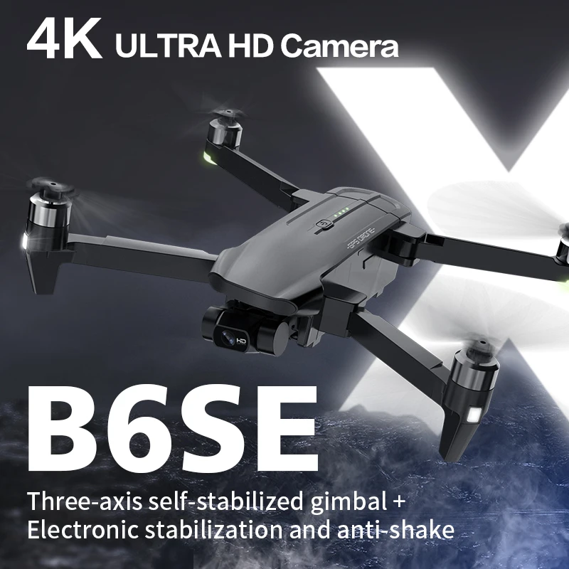 2021 New Design B6SE GPS Drone 5G Wifi 4K UHD Camera 3-Axis Self-Stabilized Gimbal Anti-Shake Optical Flow RC Quadcopter 1200M