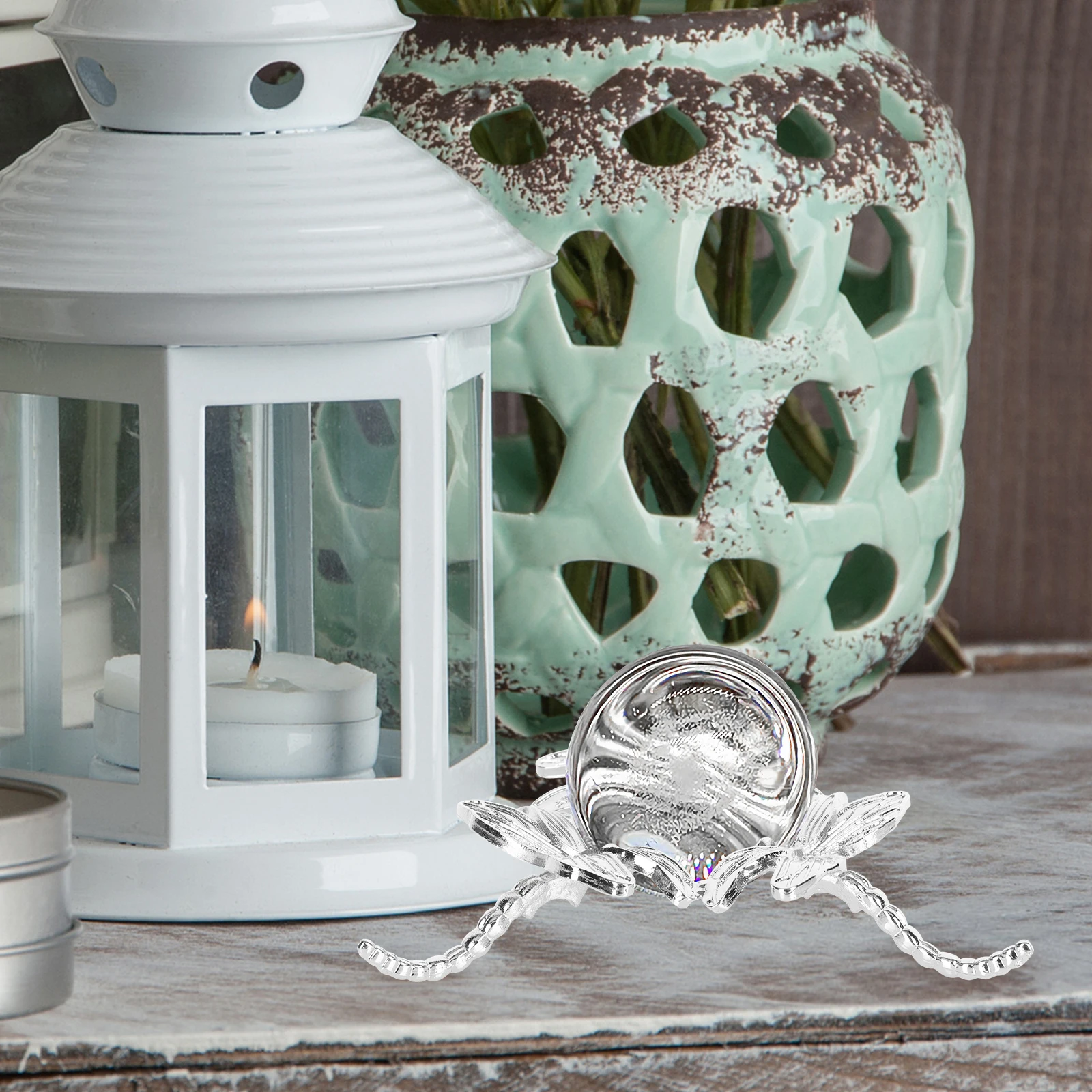 

Metal Base Bracket Desktop Decorative Stand Boule Cristal Suncatcher En Shelf Soporte Bolas Clair Office