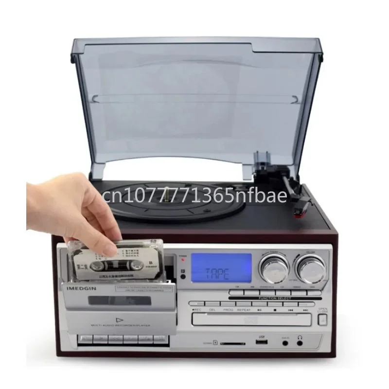 Bluetooth Audio Multi-Function Radio Tape CD USB Vinyl Record Player Modern Jukebox Antique Phonograph