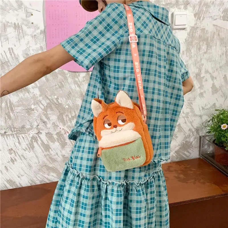 디즈니 칩 데일 플러시 더블 레이어 지퍼 휴대용 숄더 백 크로스 바디 백 메이크업 백 여행 가방 크리스마스 발렌타인 데이 선물