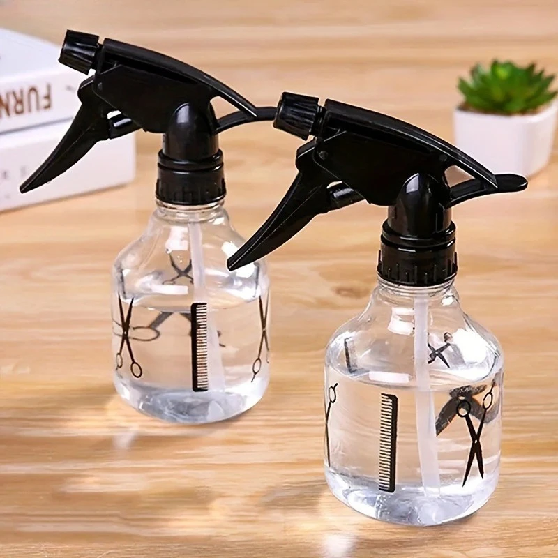 1pc Transparent Scissors Comb Plastic Spray Bottle Press Type Hair Salon Hair Accessories Hair Care Tools