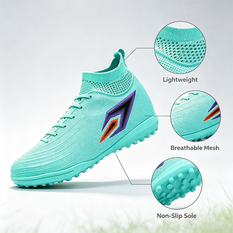 New Men's Soccer Shoes Long Spikes Fg Ultralight Outdoor Training and Match Football Boots Anti-Slippery Dropshippin