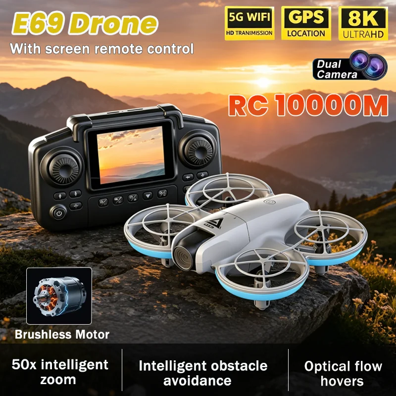Drone Kit Tricopter - Mini drone E69 avec télécommande à