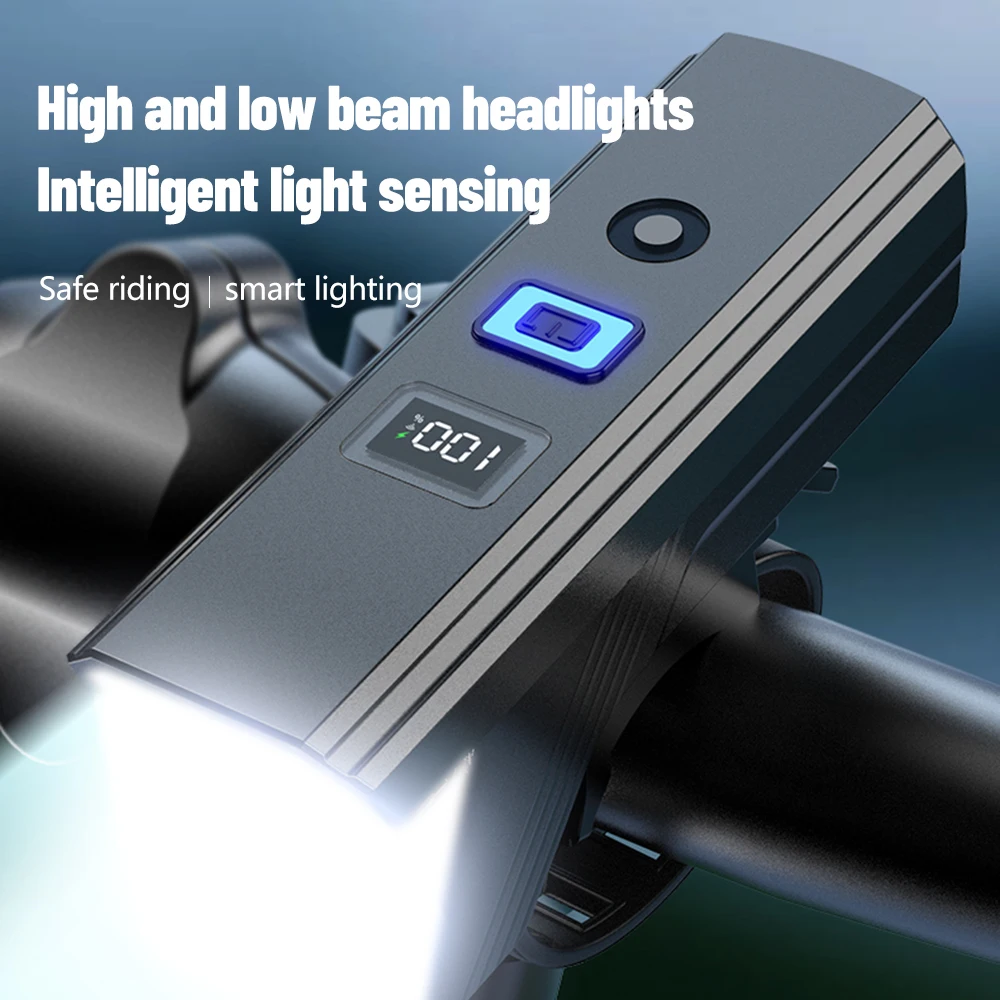2000 mAh 2 LED Bicycle Front Light Type-C 5 Modes Bike Light Induction Headlight Cycle MTB Lamp Digital Display Bike Flashlight