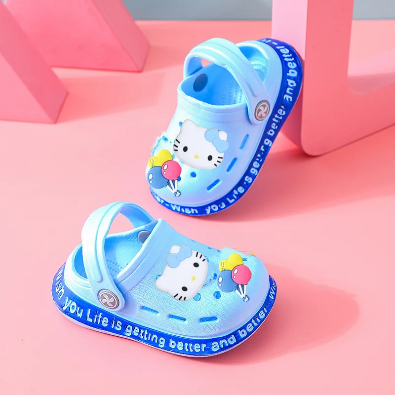 

Sanrio Baby Sandals Boys girl Summer Toddler Shoes Cartoon hello kitty Baotou Slippers Soft Sole Non-slip Baby Beach Shoes