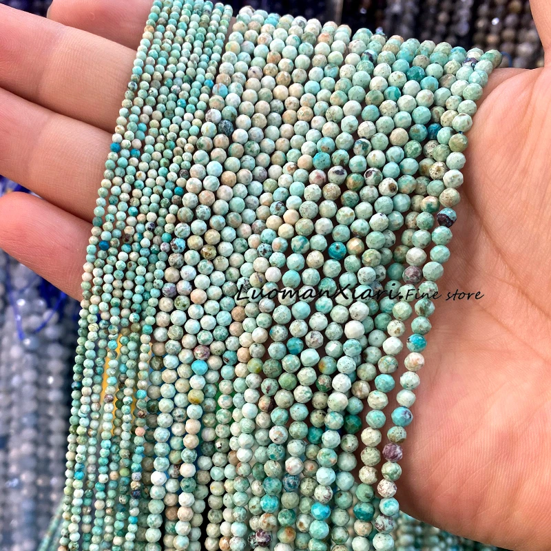 الحجر الطبيعي 2 3 4 مللي متر الأوجه الجولة المرجان الأحمر فضفاض خزر عازل لصنع المجوهرات Diyearrings سوار Charms اكسسوارات 15'' #4