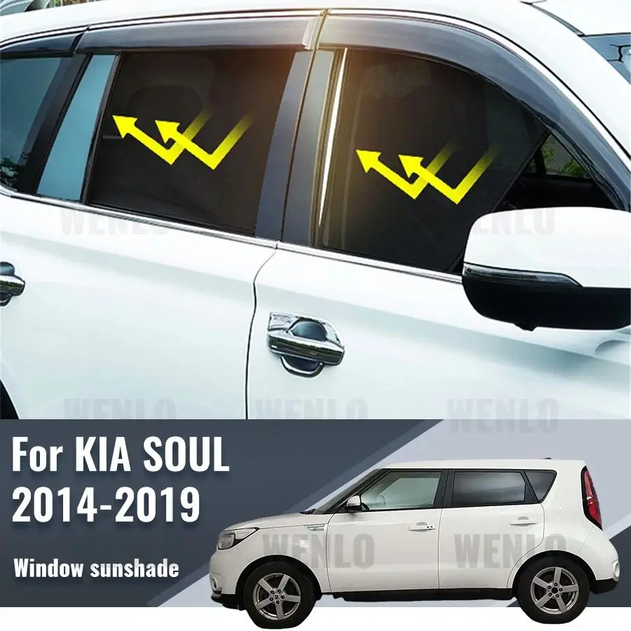 

For Kia SOUL PS 2014 2015 2016 2017 2018 2019 Magnetic Car Sunshade Front Windshield Frame Curtain Rear Side Window Sun Shade