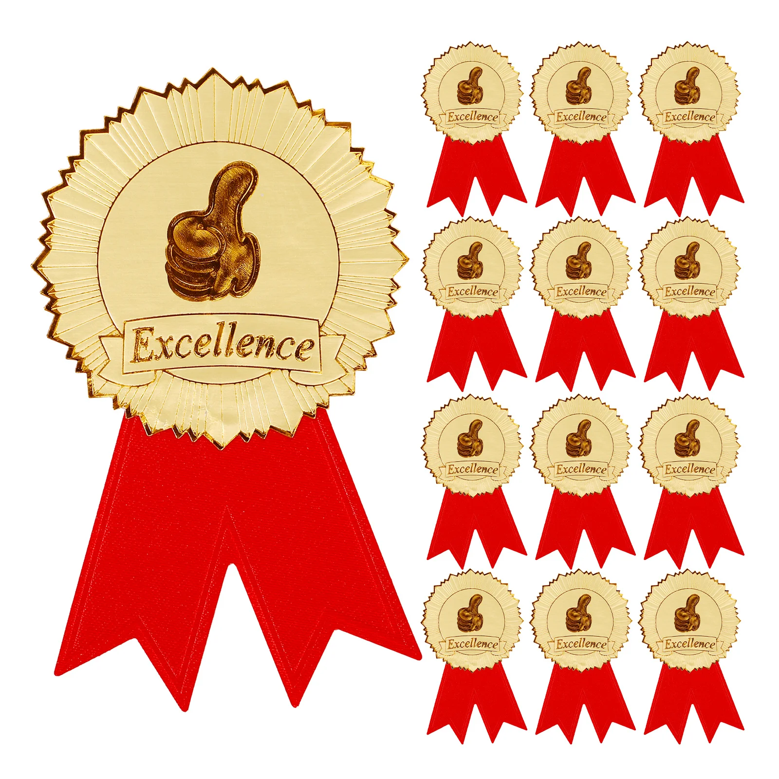 

European Style 36 Sets Certificate Accessories Graduation Stickers Paper Congrats Blue Ribbon Gold Star Versatile Occasions Safe
