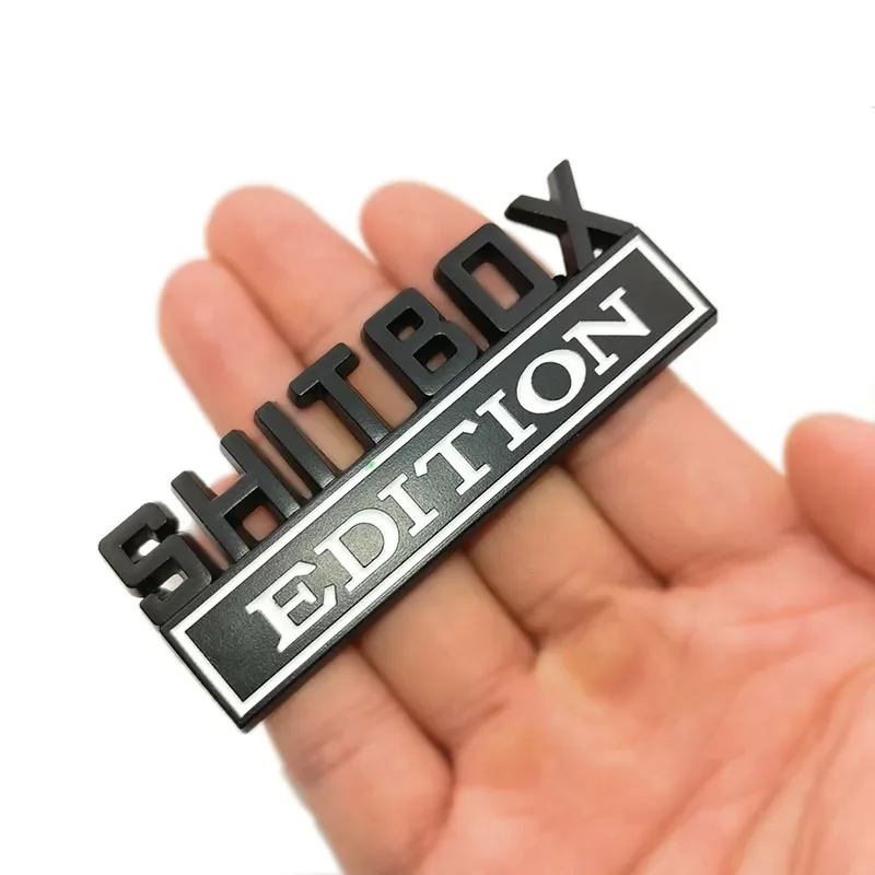 1Pcs 3D Chrome Black Red Metal Emblem SHITBOX EDITION Badge Car Tail Side Sticker Accessories for Jeep Dodge Chrysler view 5