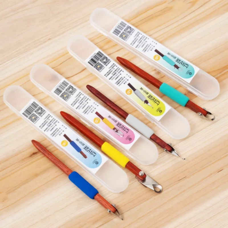 New Pottery Tools Ring Carving Knife Wooden Handle Single Head Scraper DIY Ceramic Sculpture Scraping Texture Carving Tools view 6