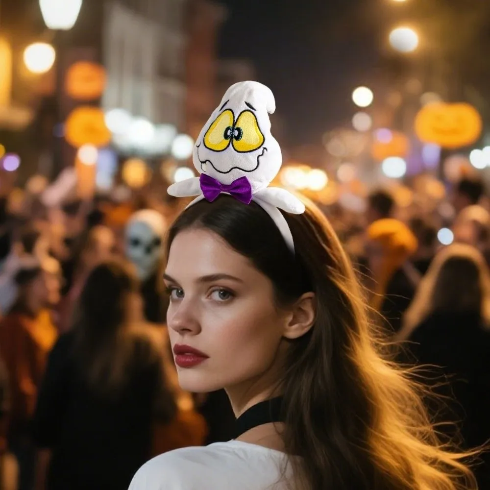 Personalidad calabaza diadema de Halloween esqueleto murciélago aro de pelo de Halloween decoración de Halloween de felpa diadema de dibujos animados Cosplay