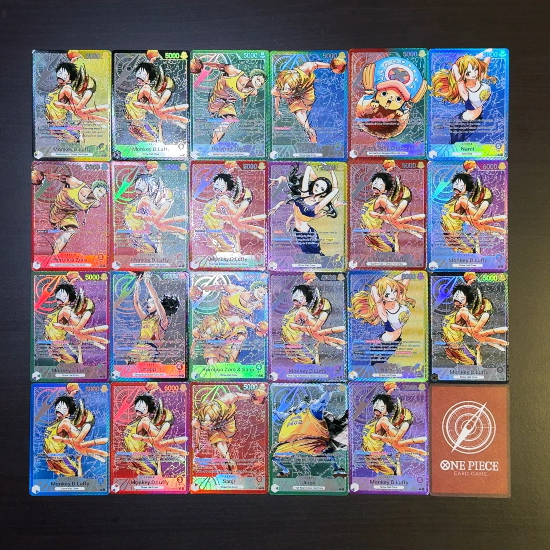 

One Piece TCG OPCG English Leader card Luffy Zoro Nami Sanji Usopp Chopper Robin Jinbe Straw Hat Crew Leader Cards