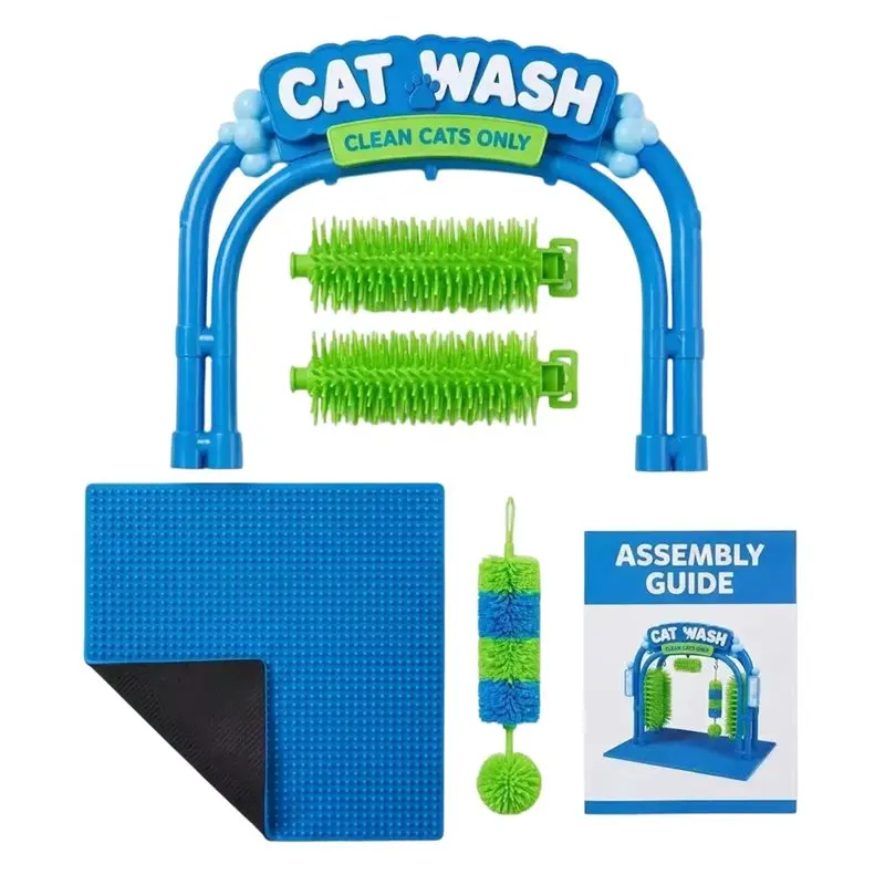 Cat Car Wash , Self-Grooming Arch With Soft Brushes, The Cat Wash Scratcher, Grooming Station For Cats Help