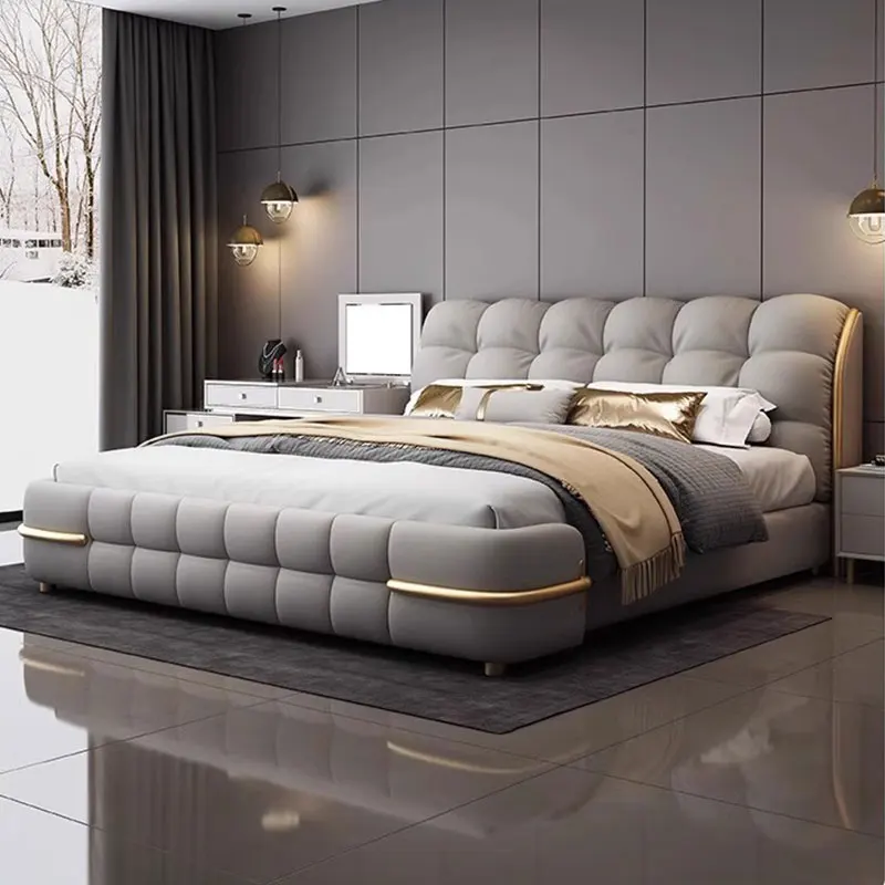 

Luxury Queen Frame Double Bed Luxury Support Living Room Twin Double Bed Princess Modern Letto Matrimoniale Bedroom Furniture