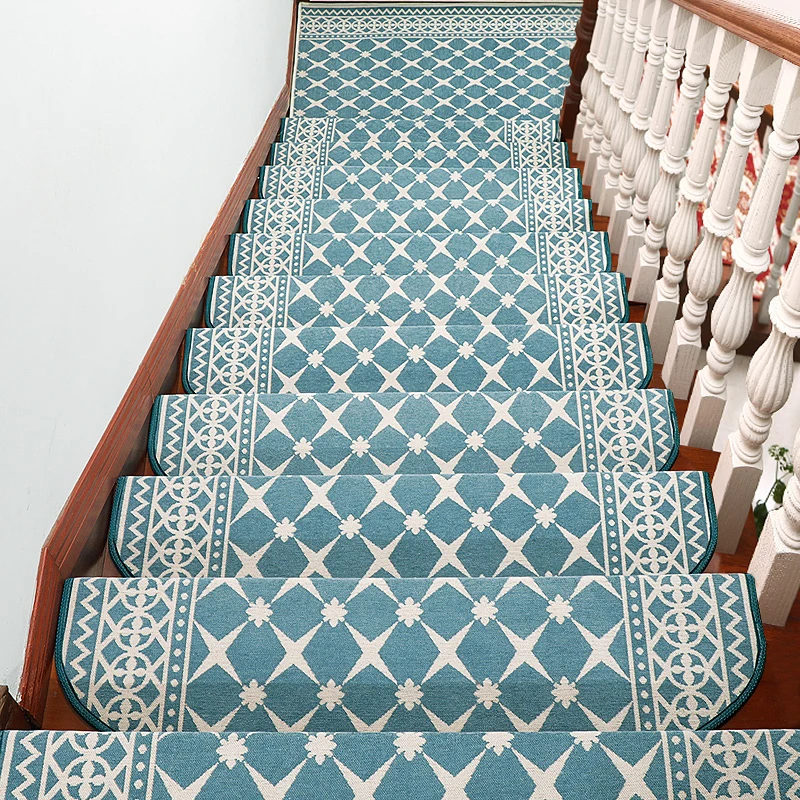 Anti-skid Mildew Proof European Hotel Living Room Stair Mats Glue-free Self-adhesive Staircase Step Carpet Solid Wood Non-slip