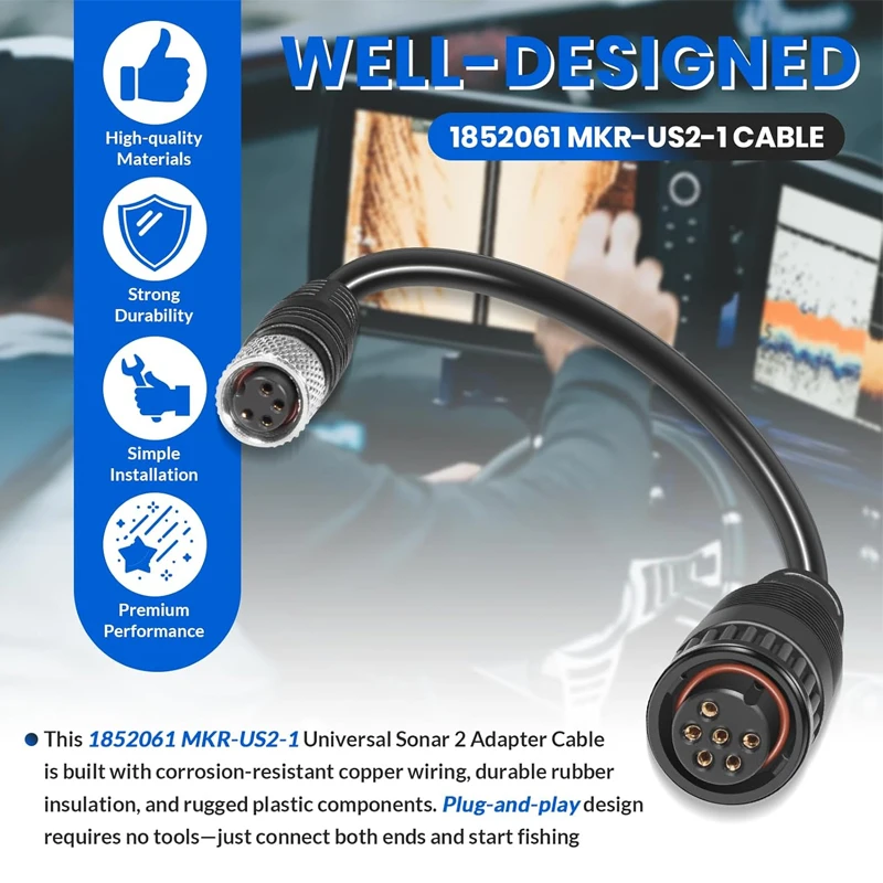 replacement-for-garmin-1852061-mkr-us2-1-universal-sonar-2-adaptor-cable-6-pin-4-pin-compatible-with-garmin-gpsmap-8-inch