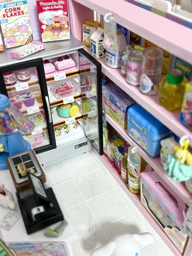 Оригинальный Re-Ment Cinnamoroll, миниатюрная серия для супермаркета, слепая коробка, сцена, тонкая модель, коллекционные шикарные игрушки, подарки на день рождения для девочек