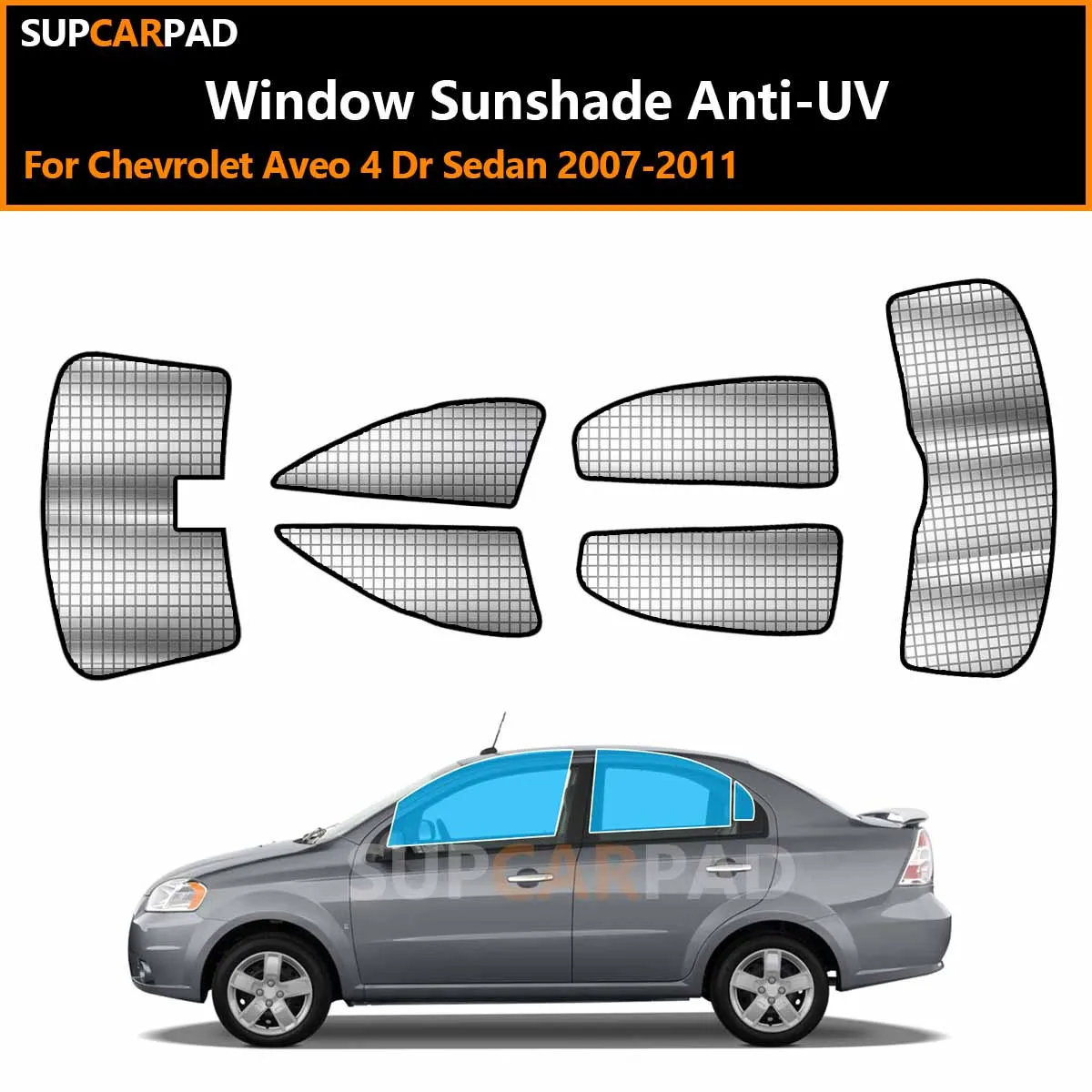 

Солнцезащитные шторки на окна автомобиля для Chevrolet Aveo 4-дверный седан 2007-2011, защита от УФ-излучения, аксессуары