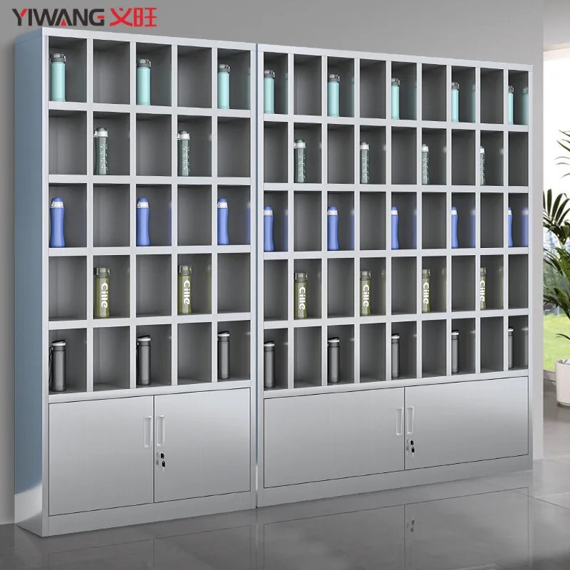 Stainless steel employee water cup holder, factory workshop, tea cup placement, storage shelf, company, tea room