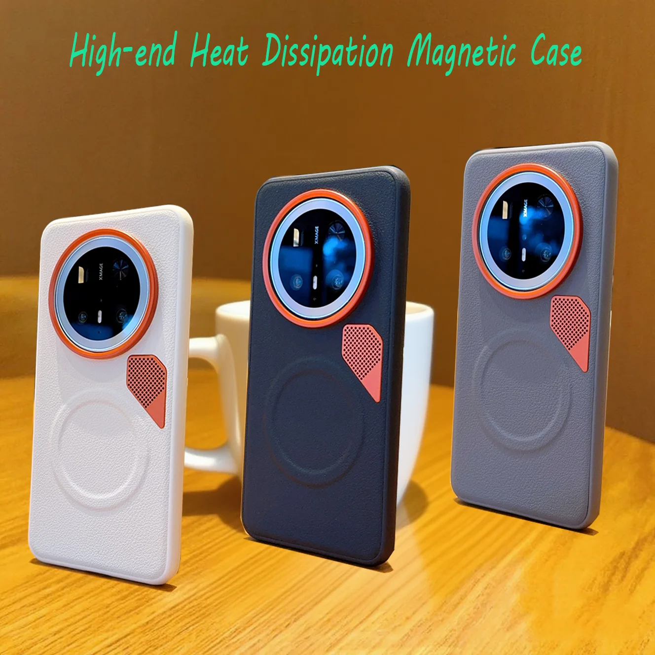 

Чехол для телефона с рассеиванием тепла для Huawei Mate 70 Pro + 70 Pro 60 Pro + Magsafe, роскошный магнитный прочный противоударный чехол из искусственной кожи