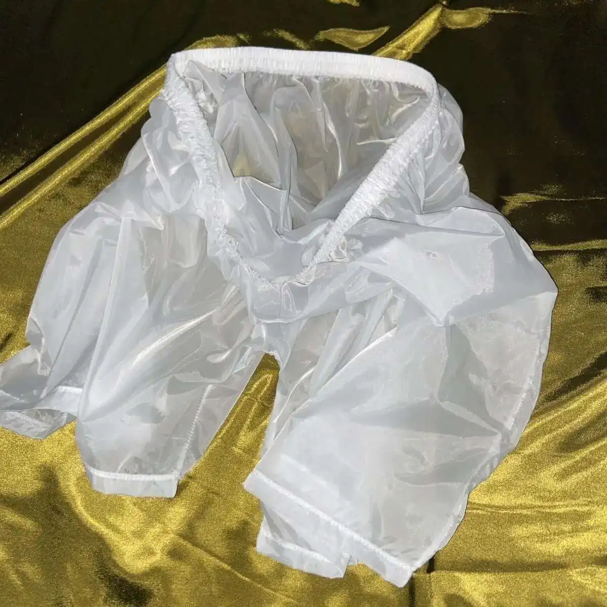 Thin Plastic Seamless See Through Home Underwear Shorts Elastic Briefs Underpant Men's Boxer Panties Women's Sexy Pants