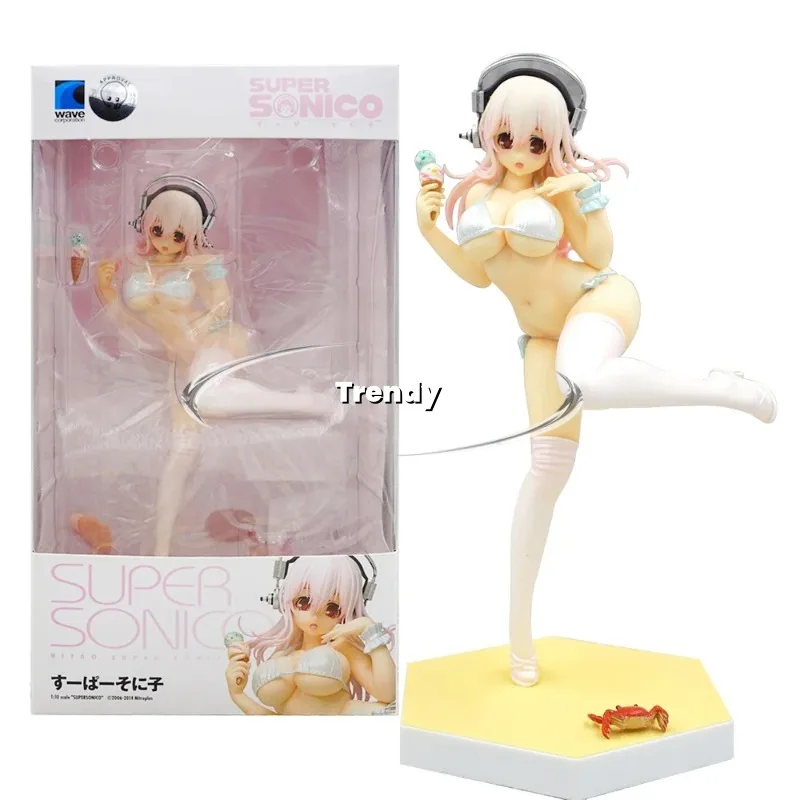 

16CM Anime SUPER SONICO Beach Queens Series Toy1/10 Special Ver Swimsuit Standing Model Toy Gift Collection Aciton Figure PVC