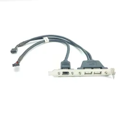9Pin 2-Port USB 2.0 IEEE 1394 Computer Motherboard Host Case Chassis Rear Panel Cable Full Size Profile Bracket