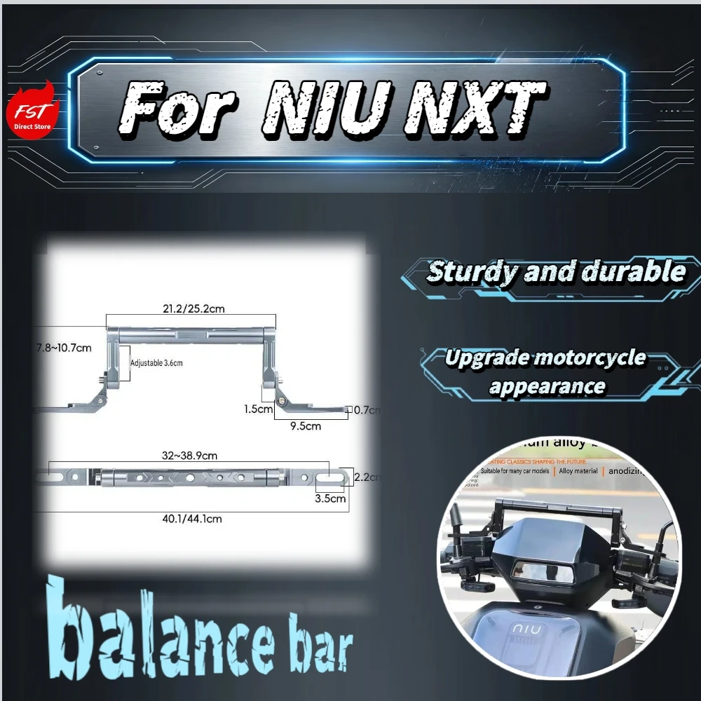 For NIU NXT Adjustable Multifunction Windshield Cross Bar Phone Navigation Mount Scooter Mod Accessories