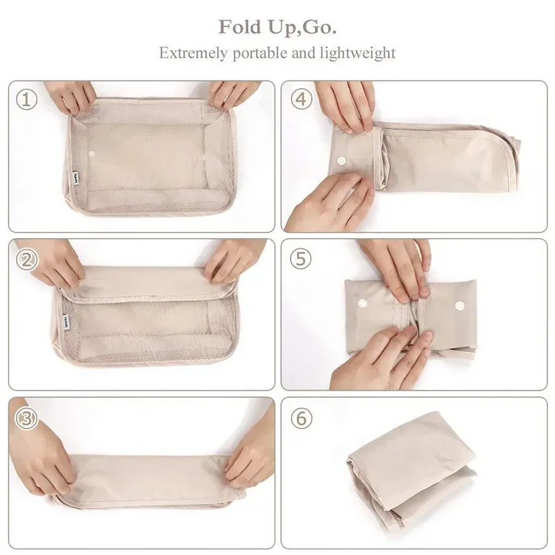 7Pcs Set Travel Organizer Storage Bags Suitcase Packing Cubes Cases Portable Wardrobe Luggage Clothes Shoe Pouch Fold - view 4