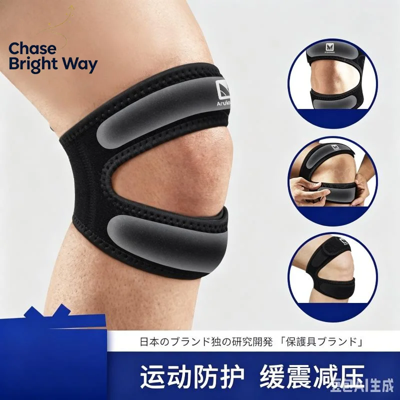 1Pc Adjustable Patellar Tendon Knee Support Strap, Shock Absorbing Compression Knee Brace Sleeve For Basketball Sports