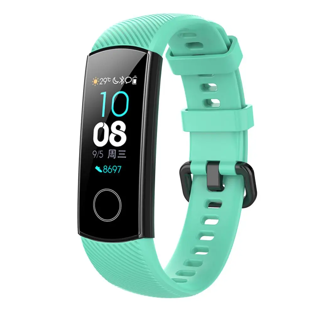 Tali gelang olahraga lembut untuk Huawei Honor Band 4 tali gelang silikon pengganti tahan air Smartband 8 pilihan warna