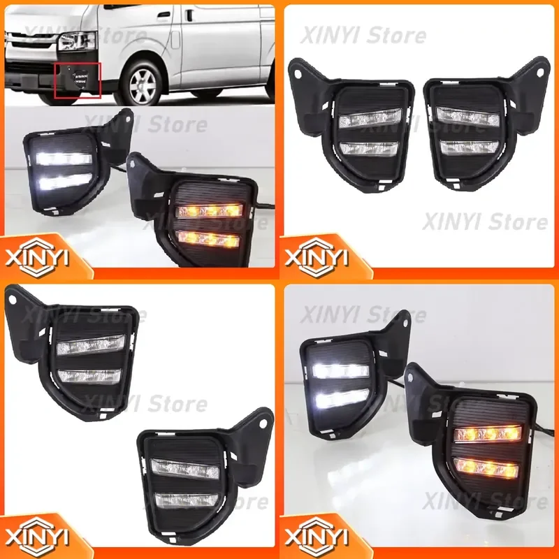 Left Right Front Bumper Daytime Running Lights Turn Signal Lamp for Toyota Hiace 2014 2015 2016 DRL Fog Light Assembly
