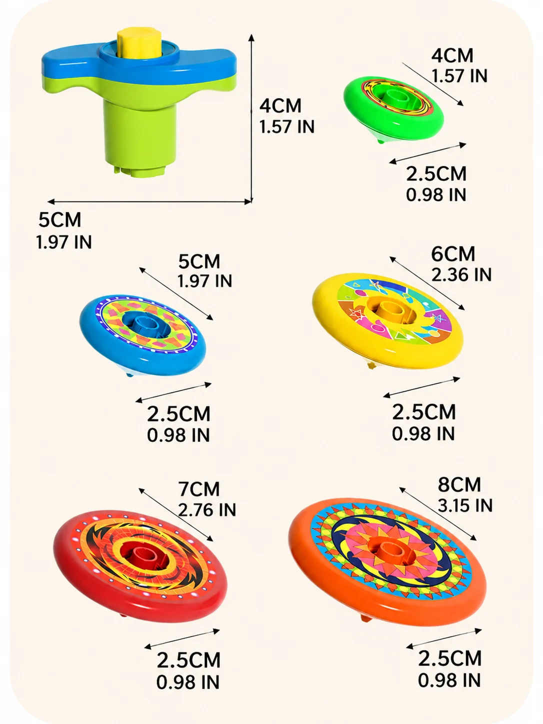 Classic Five-Layer Stacking Spinning Top Toys Parent-Child Multi Person Gathering Interactive Game Creative Kids Christmas Gifts